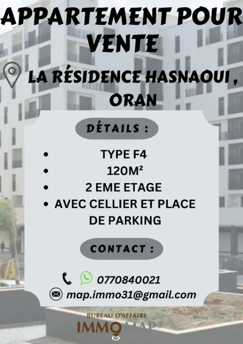 Vente Appartement F4 Oran Bir el djir