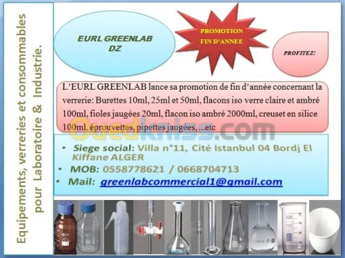 verreries & consommables laboratoire