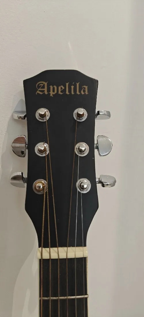Guitare acoustique noire  cordes acier  Apelila  taille standard  finition mate  housse incluse