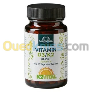 Unimedica Vitamine D3 / K2 mk7 180 comprimés Allemagne فيتامين د3 / ك2 180 قرص من يونيميديكا ألمانيا