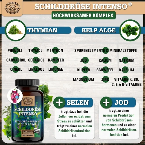 GLANDE THYROÏDE INTENSE Complexe thyroïdien T3 T4 avec iode, sélénium et thym