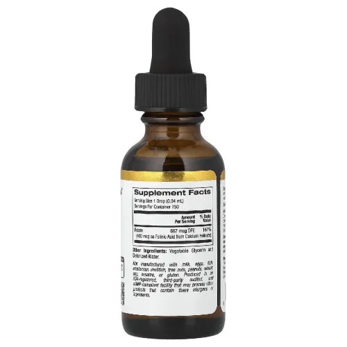 California Gold Nutrition Acide folinique, Sans alcool, 30 ml