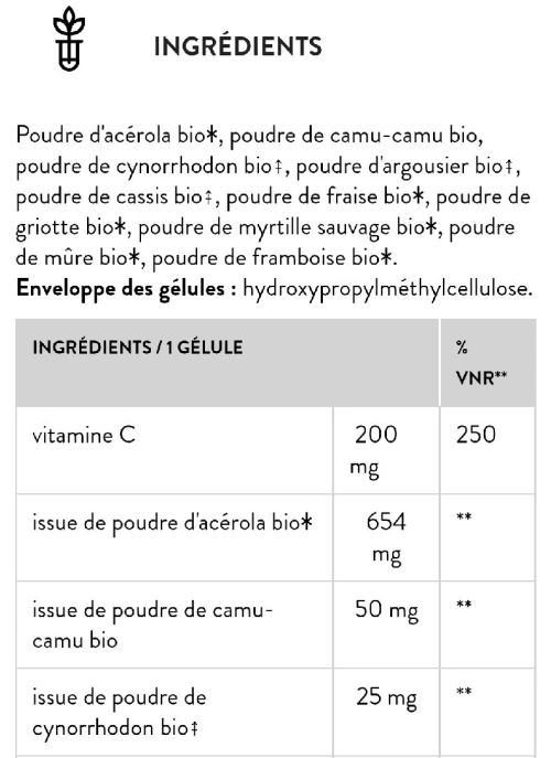 Sunday Natural Complexe de vitamine C bio naturel 100 capsules