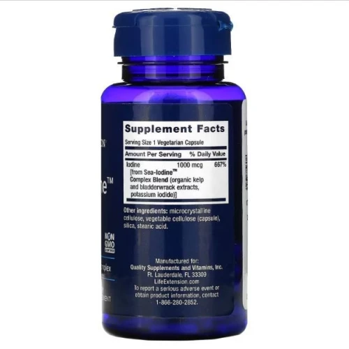 Life Extension Sea Iodine 1000 mcg 60 capsules végétariennes Iode marin اليود البحري