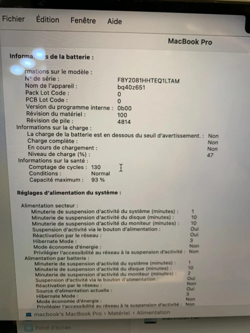 Macbook pro 2021 14" M1 pro16g 512g cycle 130