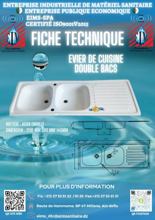 Evier Inox1000*600 / Evier en acier émaillé 820*500