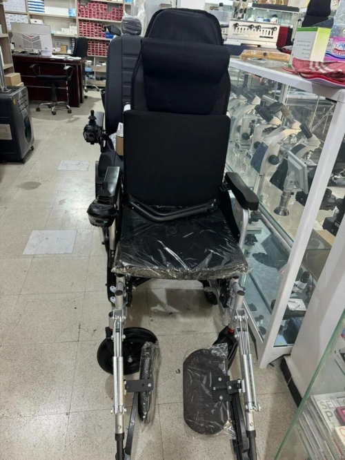 Fauteuil roulant électrique pliable rabattable en aluminium 
