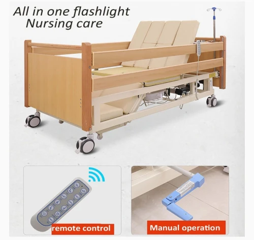 Lit médicalisé électrique garde robe WC multifonctions en bois usage domestique 