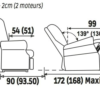 Fauteuil relax releveur électrique véritable cuir 