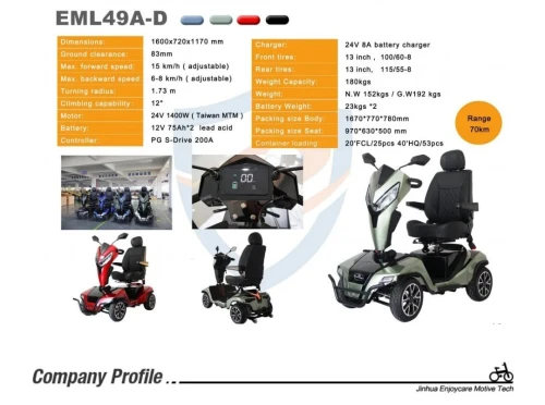 Fauteuil roulante Scooter Mobilité électrique pour personnes âgées ou handicapés de Luxe