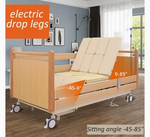 Lit médicalisé électrique garde robe WC multifonctions en bois usage domestique 