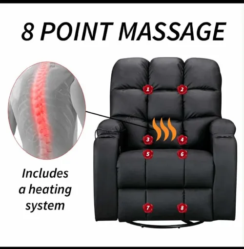 Fauteuil relax releveur électrique avec massage et chauffage dorsale 