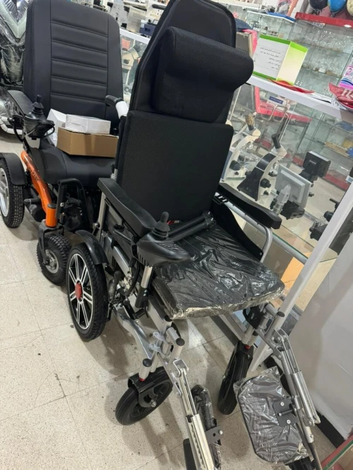 Fauteuil roulant électrique pliable rabattable en aluminium 