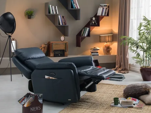 Fauteuil RELAX manuel en cuir a deux positions 