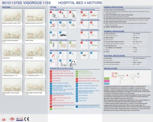 Lit Médicalisé électrique 7 positions en ABS 