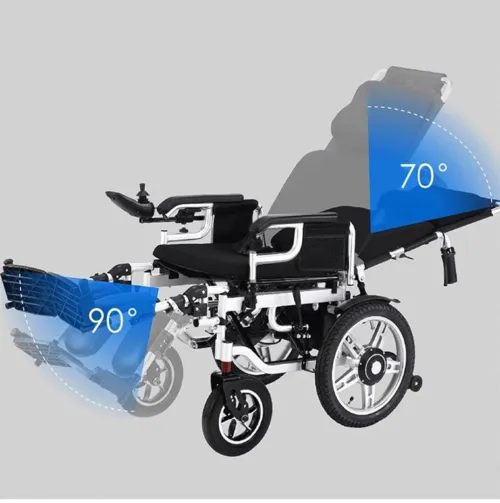 Fauteuil roulant électrique pliable rabattable en aluminium 