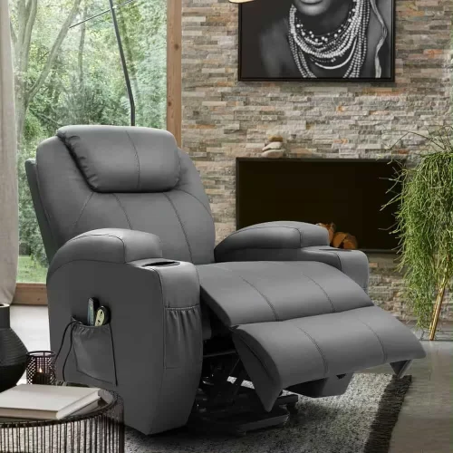 Fauteuil relax releveur électrique avec massage et chauffage dorsale 