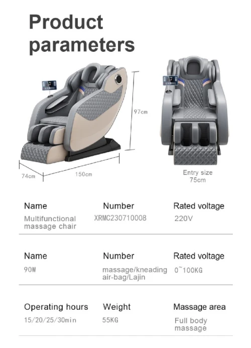Fauteuil de massage et relaxation 4D prof usage domestique 