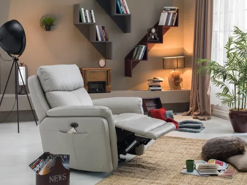 Fauteuil RELAX manuel en cuir a deux positions 