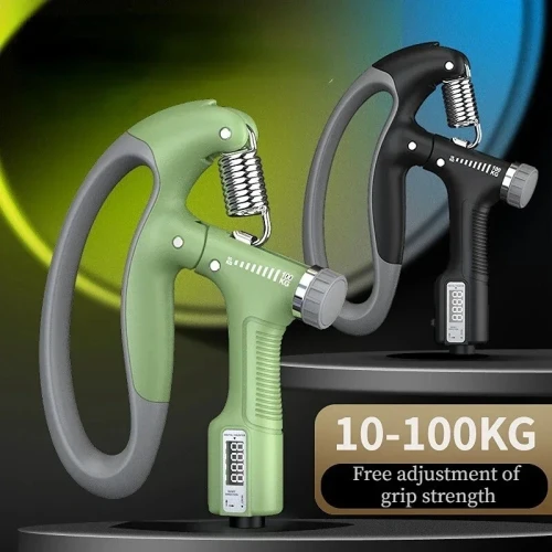 Pince de Force Reglable 10 kg jusqu'a 100 kg avec Compteur LCD  Poignée Fitness Mains & Doigts