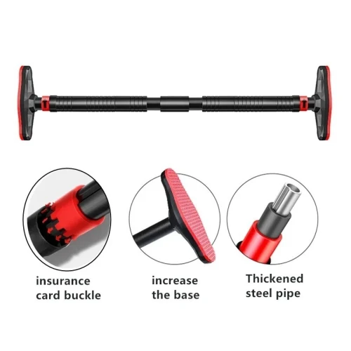Barre de Porte de Traction Sans Vis, Réglable 65-100 cm, Musculation à Domicile
