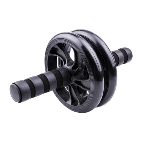 Roue Abdominale Double Pliable Rouleau Rouge pour Entrainement a Domicile