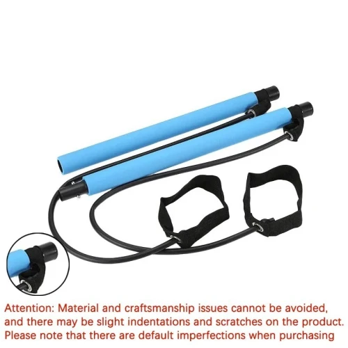 Bâton Pilates Yoga Portable avec Bandes Élastiques Résistance pour Fitness et Étirements