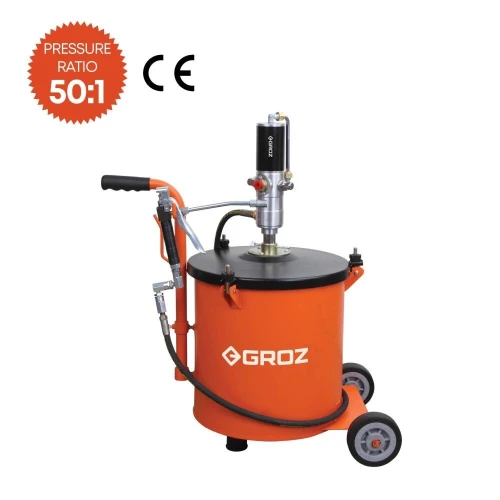 POMPE DE GRAISSE PNEUMATIQUE GROZ 15 & 30 KG MADE IN INDIA.