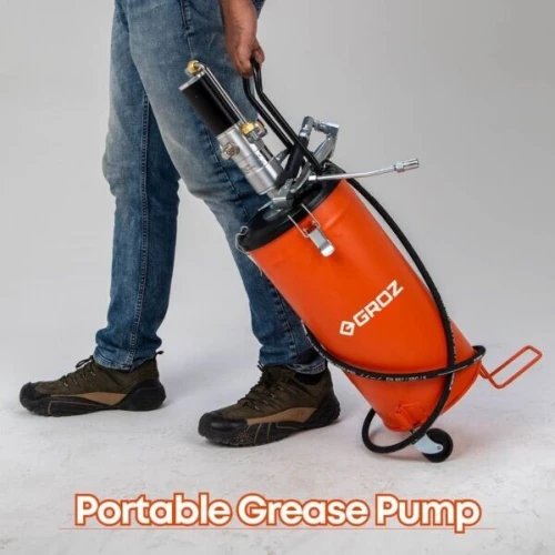 POMPE DE GRAISSE PNEUMATIQUE GROZ 15 & 30 KG MADE IN INDIA.
