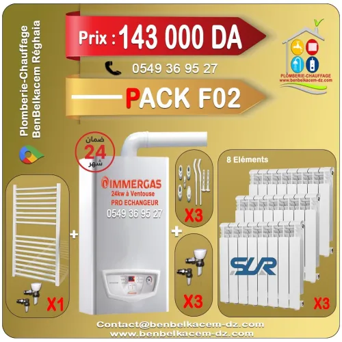 Pack Chaudiere Chauffage Central avec radiateurs Et seche Linge F1/F2/F3/F4/F5/F6/F7