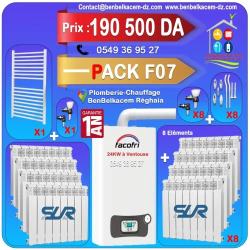 Pack Chaudiere Chauffage Central avec radiateurs Et seche Linge F1/F2/F3/F4/F5/F6/F7