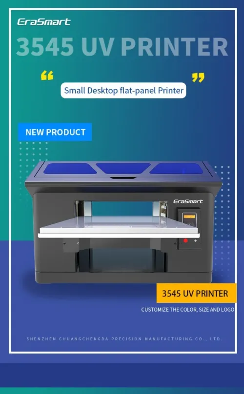 UV ERASMART Imprimante Printer UV à plat A3+(35/45 CM)+ DTF (autocollant de transfert) +rotative 360