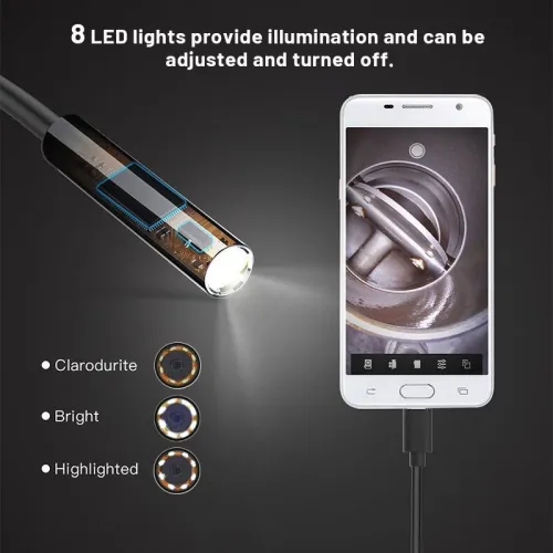 GROS Caméra Endoscopique 3.5 M Cable Rigid - 3 en 1 ( Type-C & Android & PC )