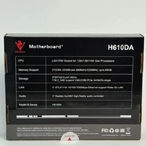 MAGMA H610DA DDR4 (7% POUR CEUX QUI VEULENT LACHETER SEULE)