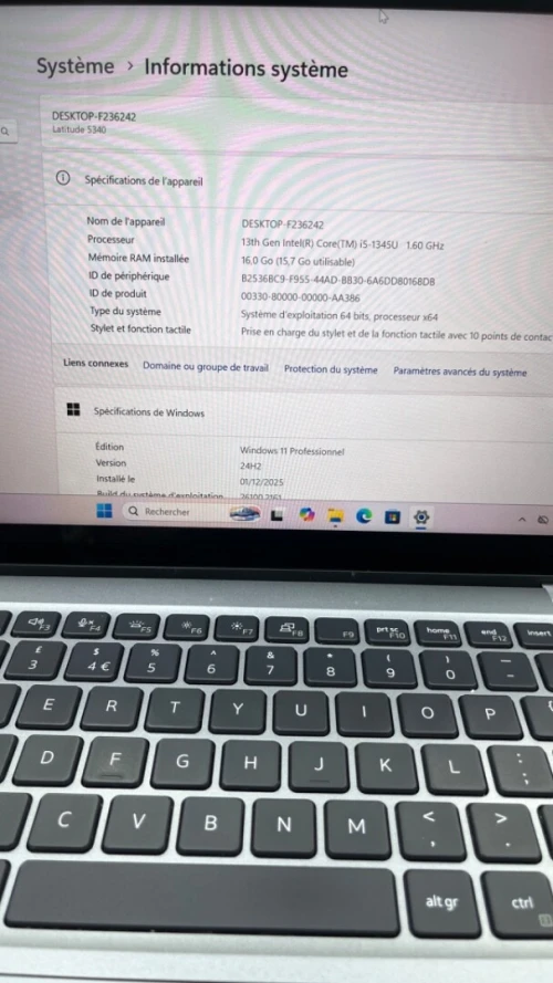 DELL LATITUDE 5340 X360 I5-13TH 16RAM 256SSD INTEL IRIS XE  BATTERIE 4HEURES