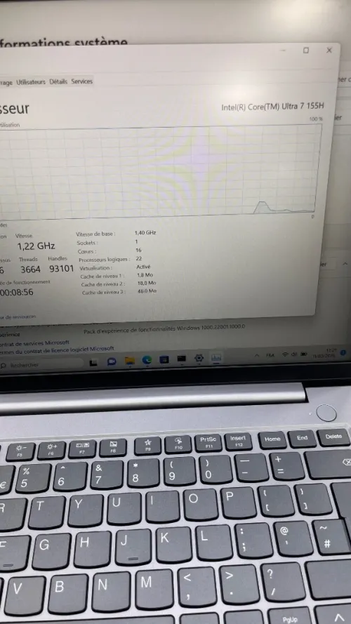 LENOVO THINKBOOK G7  Ultra 7 155H 16RAM 512 SSD INTEL R BATTERIE 99%  ETAT NEUF GARANTIE 06 MOIS