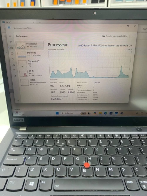 LENOVO THINKPAD T495 AMD Ryzen 7 PRO 3700U  16RAM 512SSD  SSD AMD VEGA 10 02 GB DÉDIÉE +4HEURES 