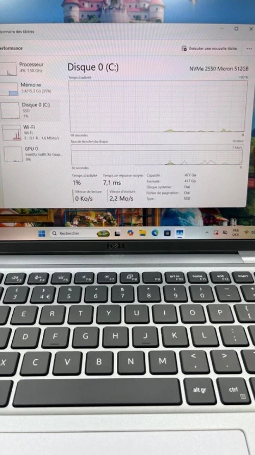 DELL LATITUDE 7440 I7-13TH 16RAM 512SSD INTEL IRIS XE  BATTERIE 100%