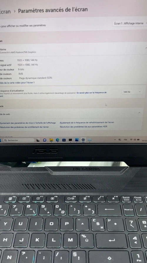 ASUS TUF GAMING A15  AMD Ryzen 5 7535HS 16RAM 512SSD RTX 3050 04 GB DÉDIÉE 144MHz