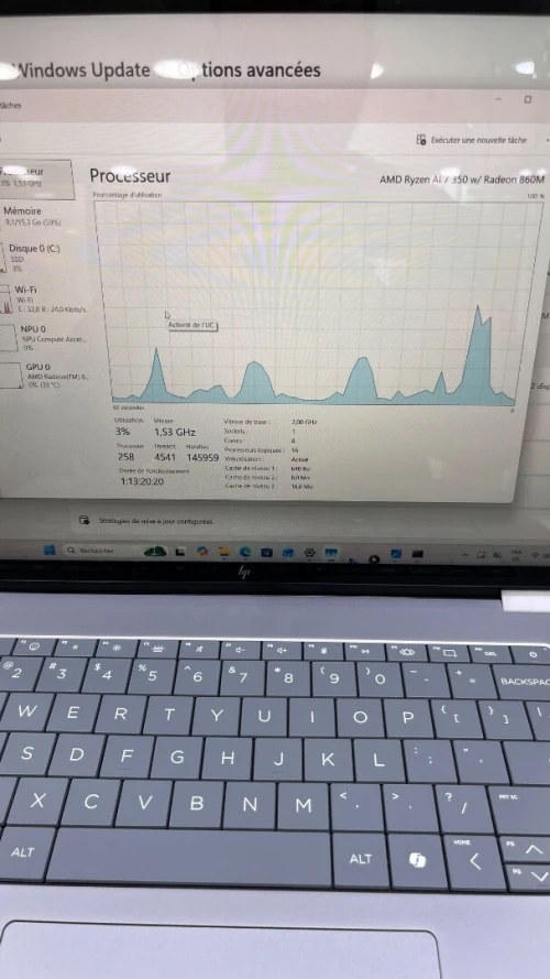 HP OmniBook X Flip  16'' FHD+ X360 TACTILE  AMD Ryzen Al 7 350 W 16RAM  512SSD CARTE GRAPHIQUE Radeon 860M BATTERIE +6 HEURES  97% ETAT 20/20 NEUF GARANTIE 06 MOiS