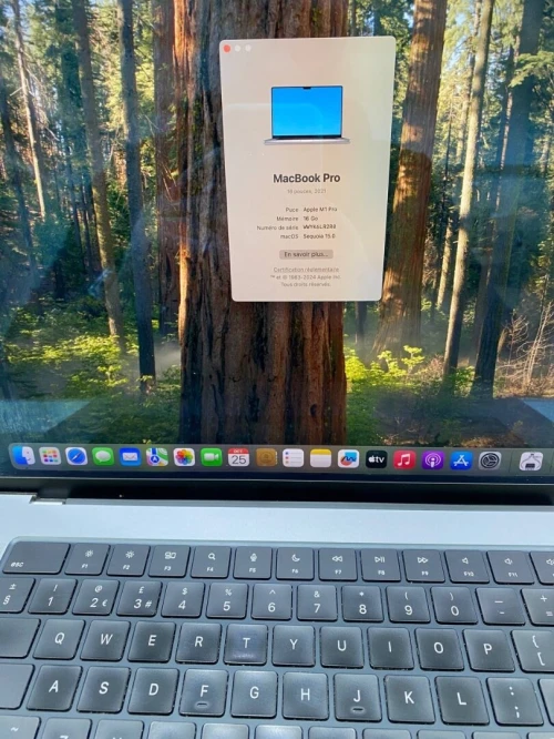 MACBOOK M1 PRO  2021 16'' 16RAM 512 SSD CYCLE 195 BATTERIE 95%  PRODUIT MDM