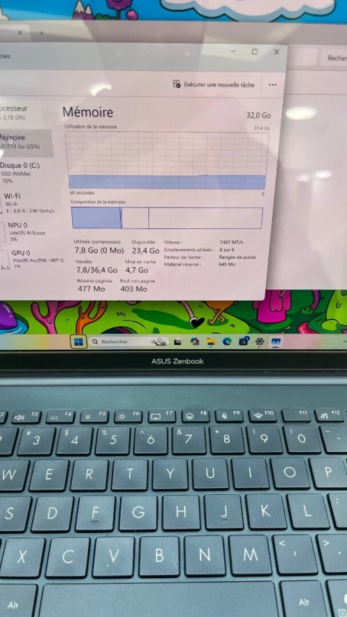 ASUS ZENBOOK 14 UX3405CA Ultra 9 285H 1TB SSD 32RAM ÉCRAN 14'' 3K OLED 120 MHz
