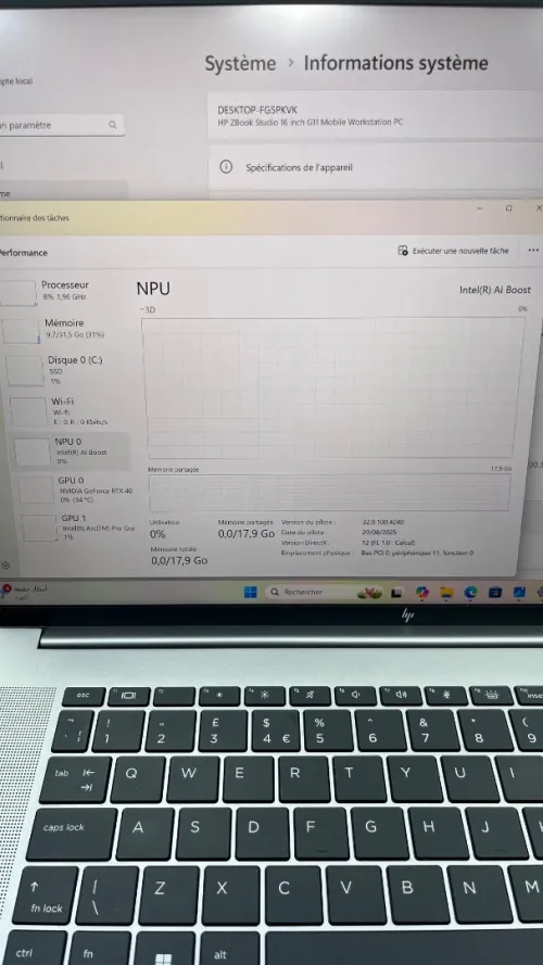 ZBOOK STUDIO G11 16'' Ultra 7 155H 32RAM 512SSD RTX 4070 08GB DÉDIÉE BATTERIE +5 HEURES