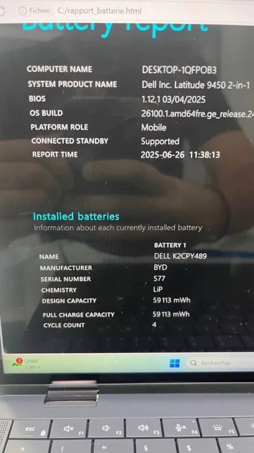 DELL LATITUDE 9450 2IN 14'' 2K Ultra 7 165U 16RAM 512SSD INTEL R GRAPHICS BATTERIE 100% NEUF