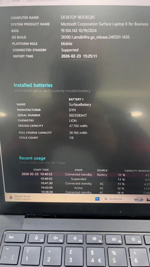 SURFACE LAPTOP 6 FOR BUSINESS BLACK EDITION  Ultra 7 165H  64RAM 1TB SSD INTEL ARC GRAPHICS BATTERIE +4 HEURES  TRES BON ÉTAT GARANTIE 06 MOIS