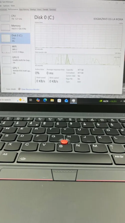 LENOVO THINKPAD P14S I7-13TH PROCESSEUR P 32RAM 512SSD 14'' FHD RTX A500 04GB DÉDIÉE BATTERIE 100%