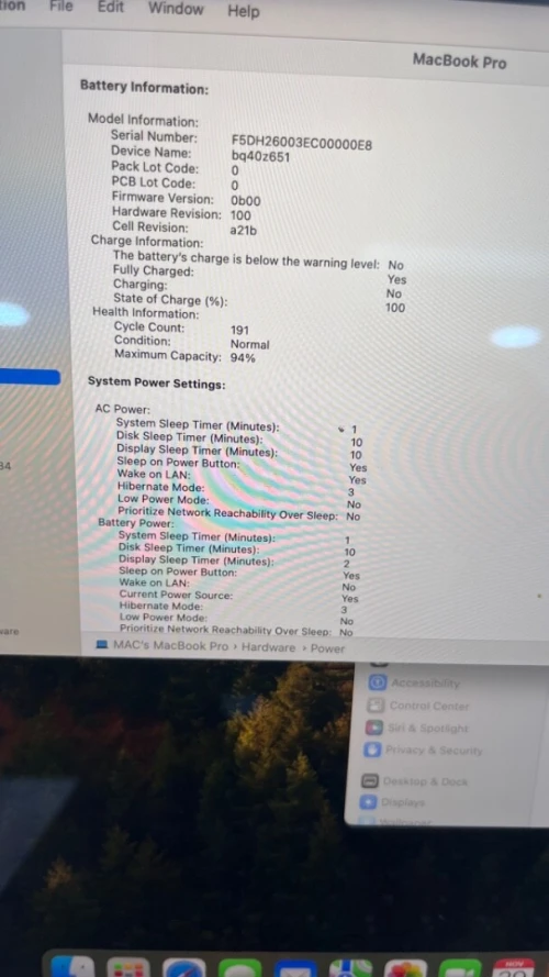 MACBOOK PRO M3 PRO 2023 16'' 36RAM 512 SSD BATTERIE 95%