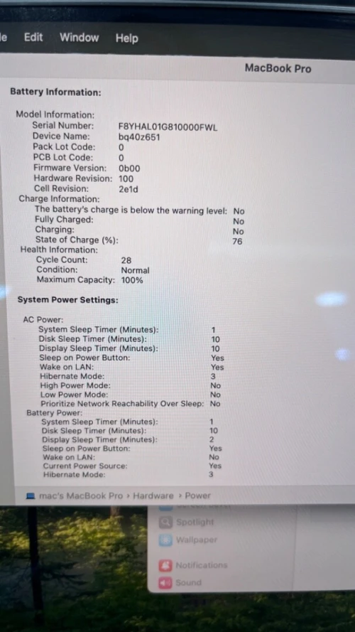 MACBOOK PRO M4 PRO 2025 14'' 24RAM 1 TBSSD CYCLE 28 BATTERIE 100%