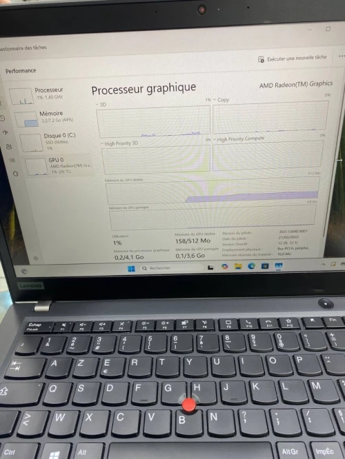LENOVO THINKPAD T14 AMD Ryzen 5 PRO 4650U with Radeon Graphics  08RAM 256 SSD BATTERIE 4HEURES 