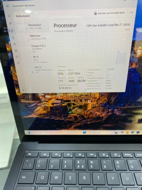 SURFACE LAPTOP 5  I7-12TH 13.5'' TACTILE 3K 16RAM 256SSD INTEL IRIS XE  GRAPHICS BATTERIE +4HEURES